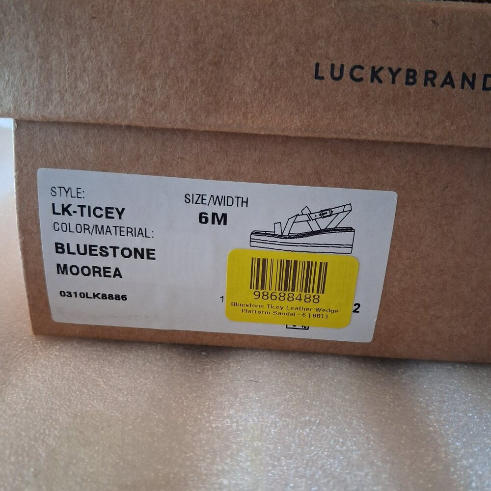 Lucky Brand Blue with White Accent Espadrille Wedge Sandals - size 6 - Picture 6 of 6